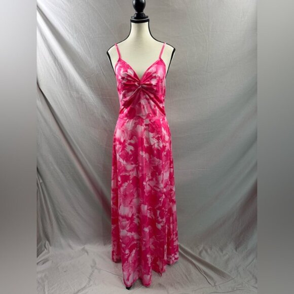 Boho Floral Shirred back Maxi Dress Pink - Picture 6 of 9
